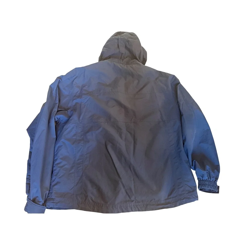 L.L. Bean Mens Rain Jacket Large Blue Hooded Windproof Windbreaker Outdoor OBCY9